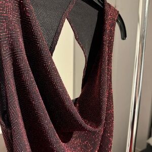 Sparkly dark burgundy going out shirt